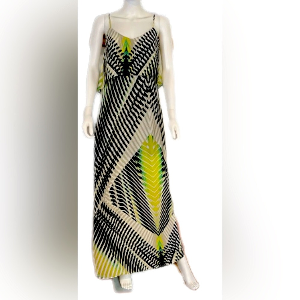 Arden B. Pattern Adjustable Strap Popover Maxi Dress Size L